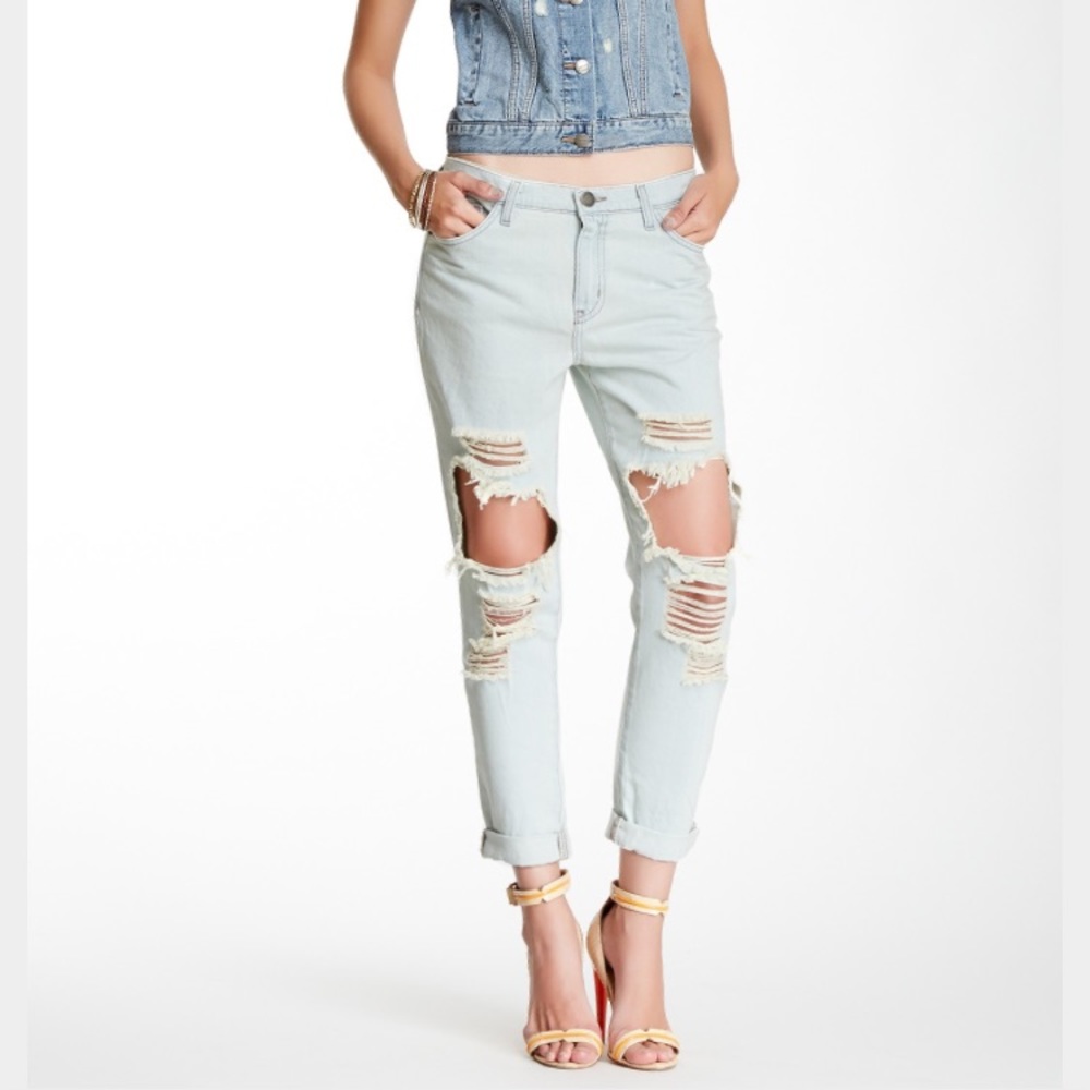 Sneak Peek Distressed Boyfriend Jeans